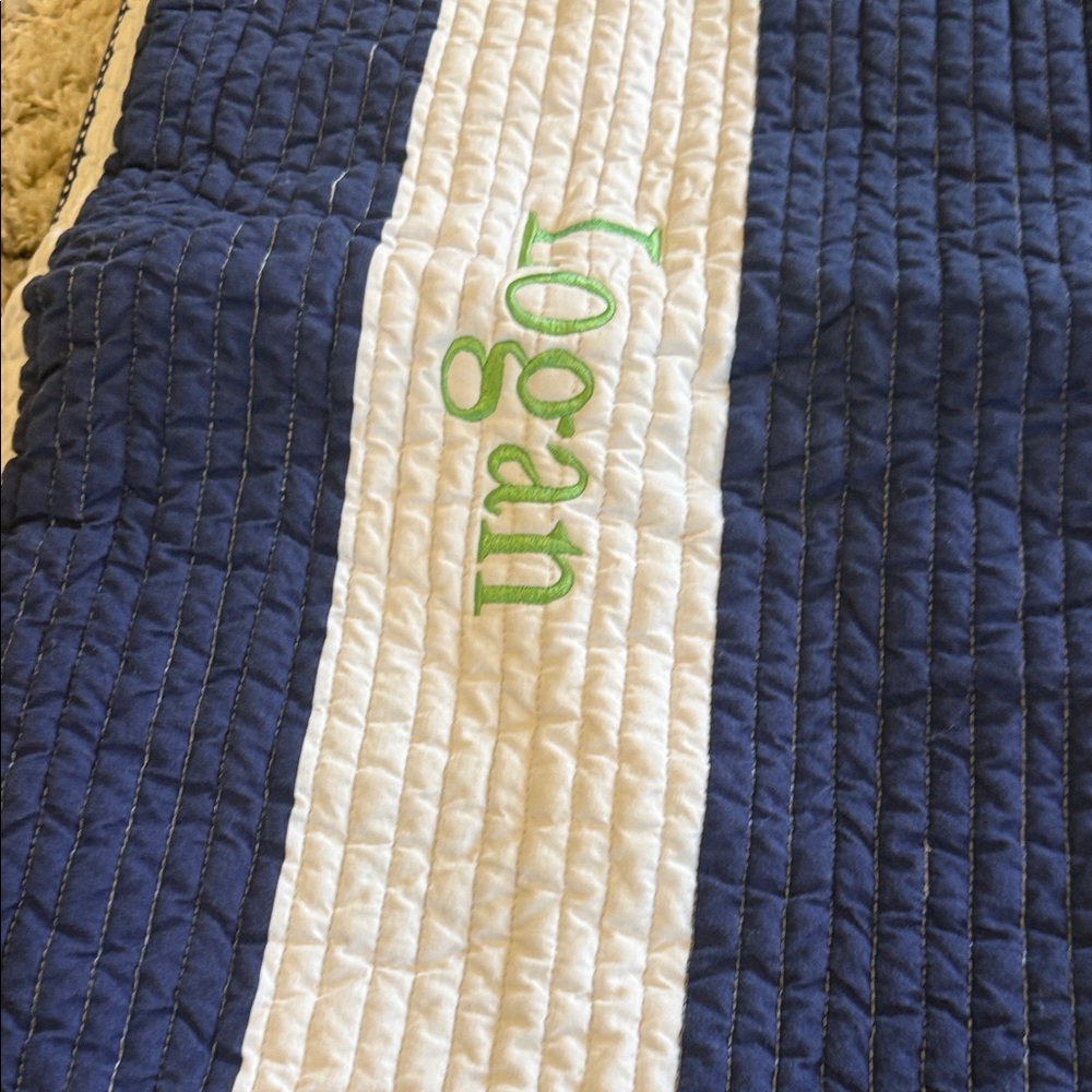 Pottery, barn, kids Navy and White Striped Quilts - Picture 9 of 10